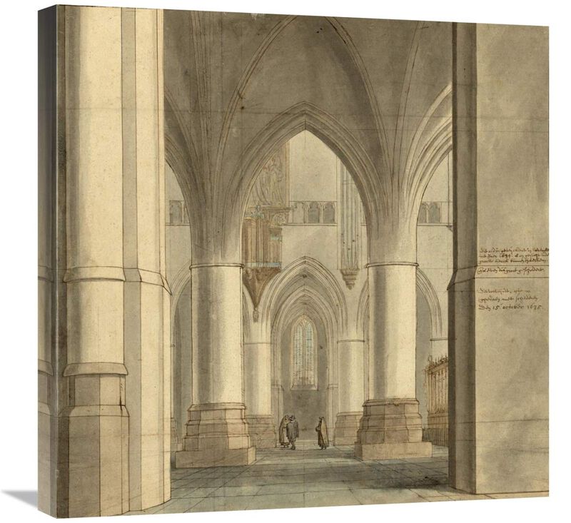 The Choir and North Ambulatory of the Church of Saint Bavo, Haarlem, 1634-Canvas Art-24x24