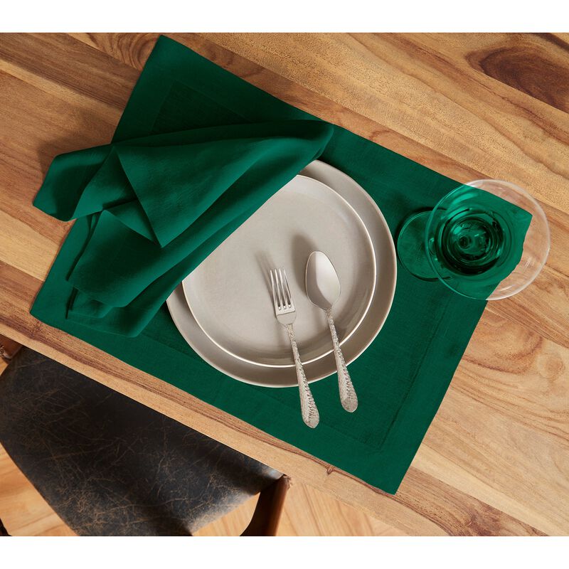 Solino Home 100% Pure Linen Placemats  Set of 6, 14 x 19 Inch | Sonoma
