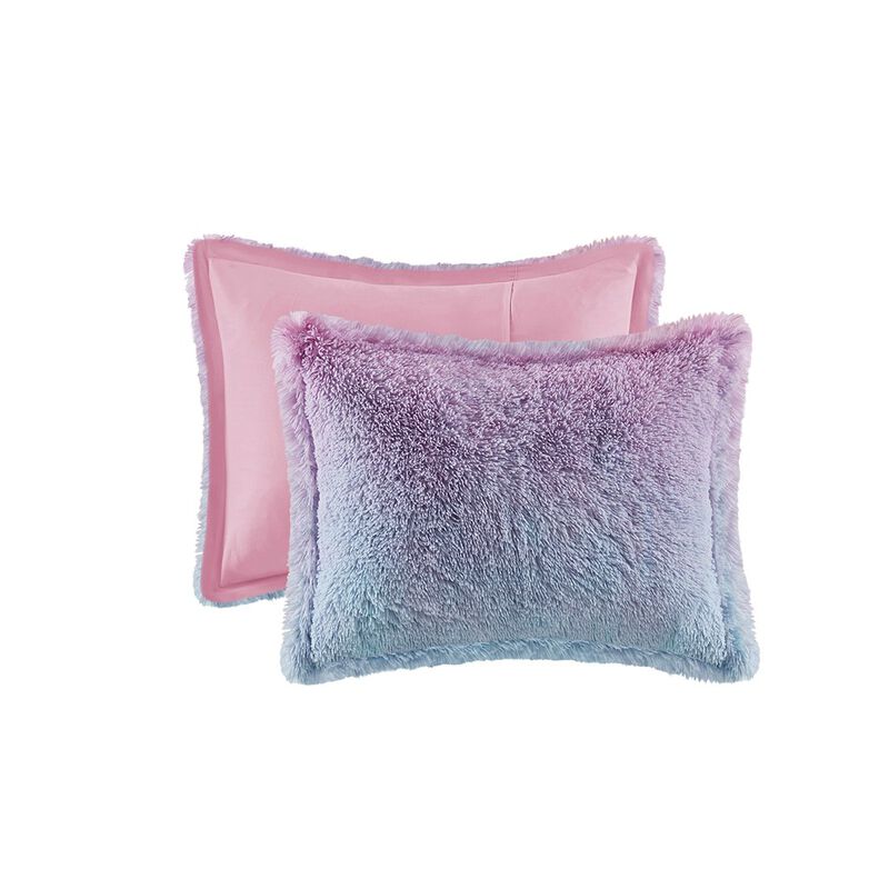 Gracie Mills Herman Luxe Ombre Shaggy Faux Fur Duvet Cover Set