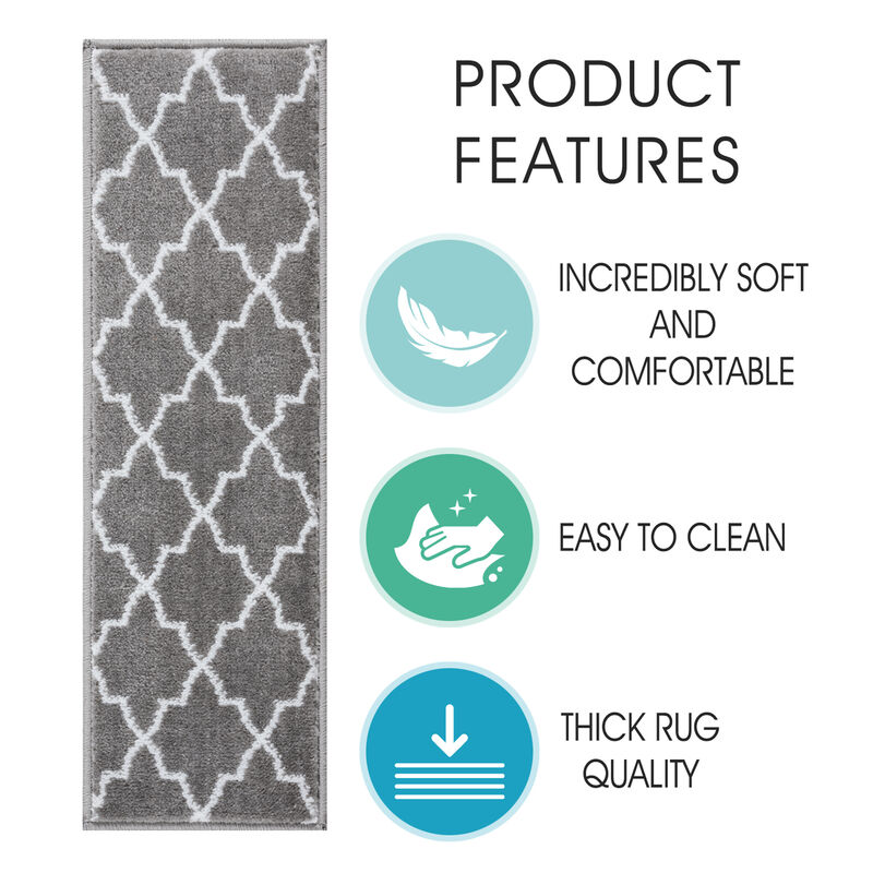 SUSSEXHOME Carpet Stair Treads Easy to Install with Double Adhesive Tape - Safe, 9" X 28" - Gray