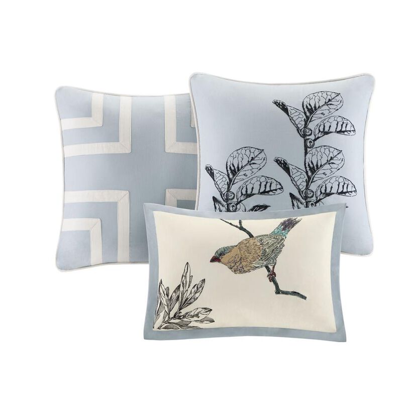 Belen Kox Quincy Leaf and Bird Print 7 Piece Comforter Set, Belen Kox