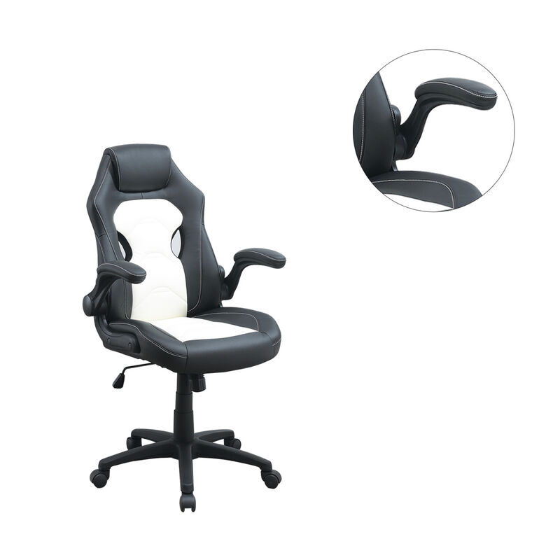 Adjustable Height Executive Office Chair, Black And White