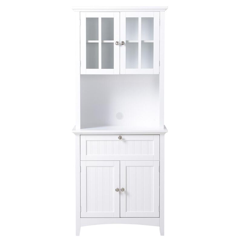 OS Home and Office Buffet and Hutch with Framed Glass Doors and Drawer