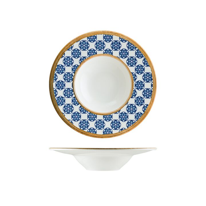 Calif dia.11" h:2.5" 14 oz. Round Decorated Porcelain Bowl (Set of 2)