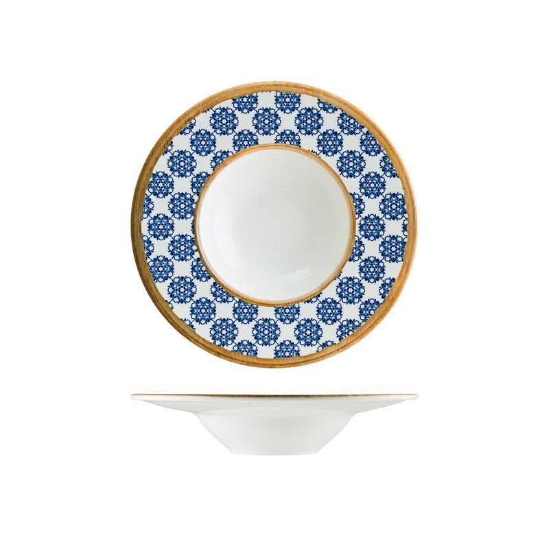 Calif dia.11" h:2.5" 14 oz. Round Decorated Porcelain Bowl (Set of 2)