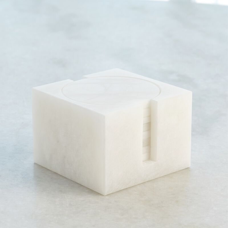 Set of 8 Coasters With Holder