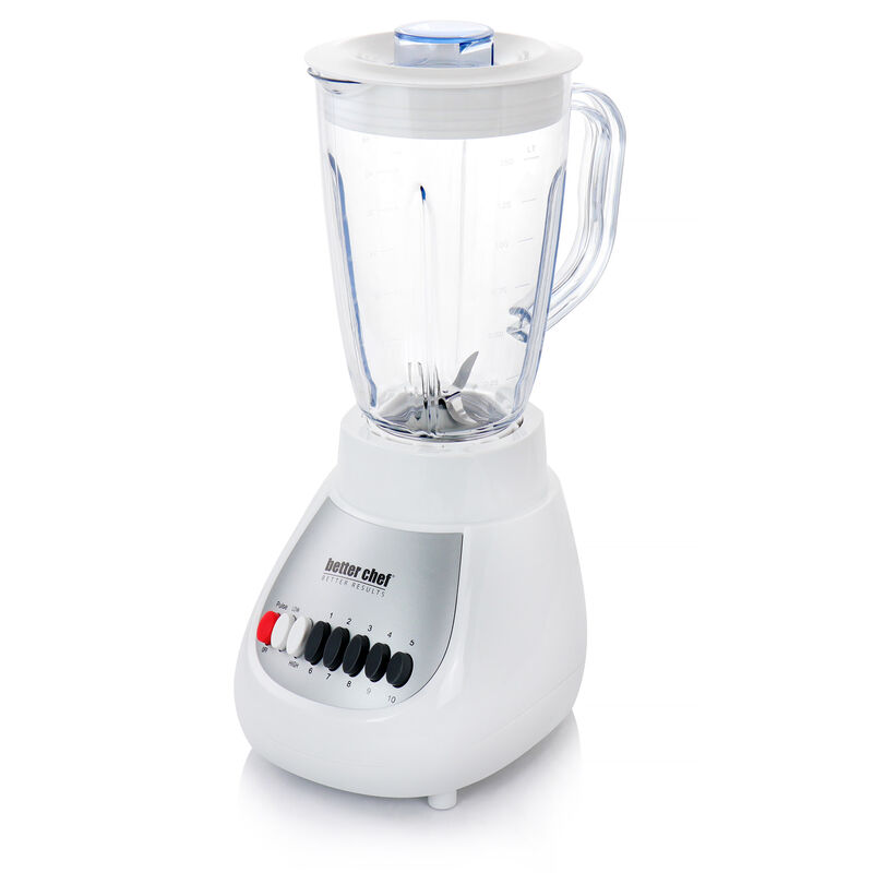 Better Chef 10 Speed 350 Watt Plastic Jar Blender in White