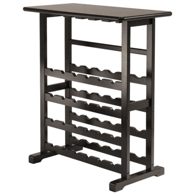 Hivvago Floor Standing Dark Espresso Brown 24 Bottle Wine Rack