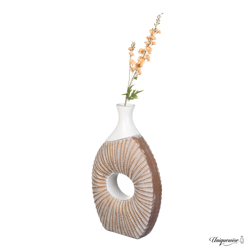 19-Inch White and Gold Farmhouse Vase