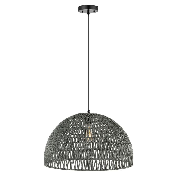 Campana Bohemian Modern Woven Rattaniron LED Pendant