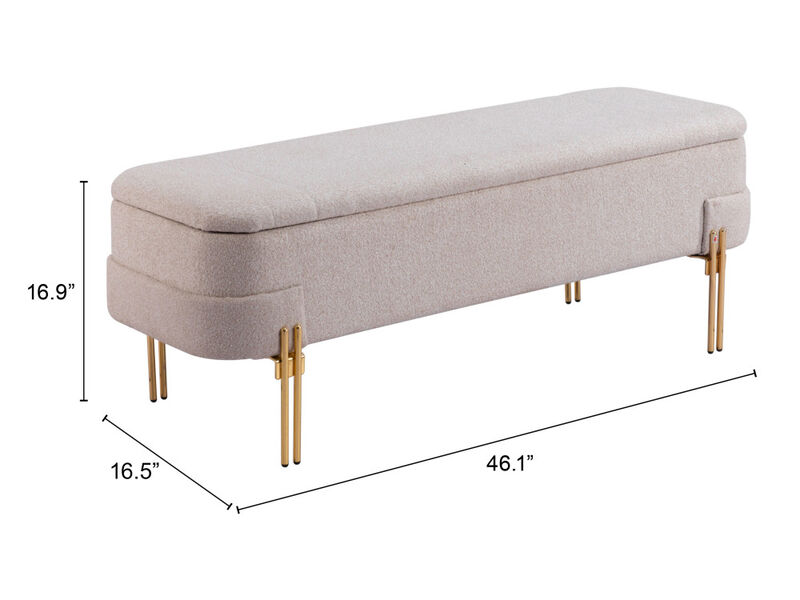 Lebreton Storage Bench Oatmeal Beige