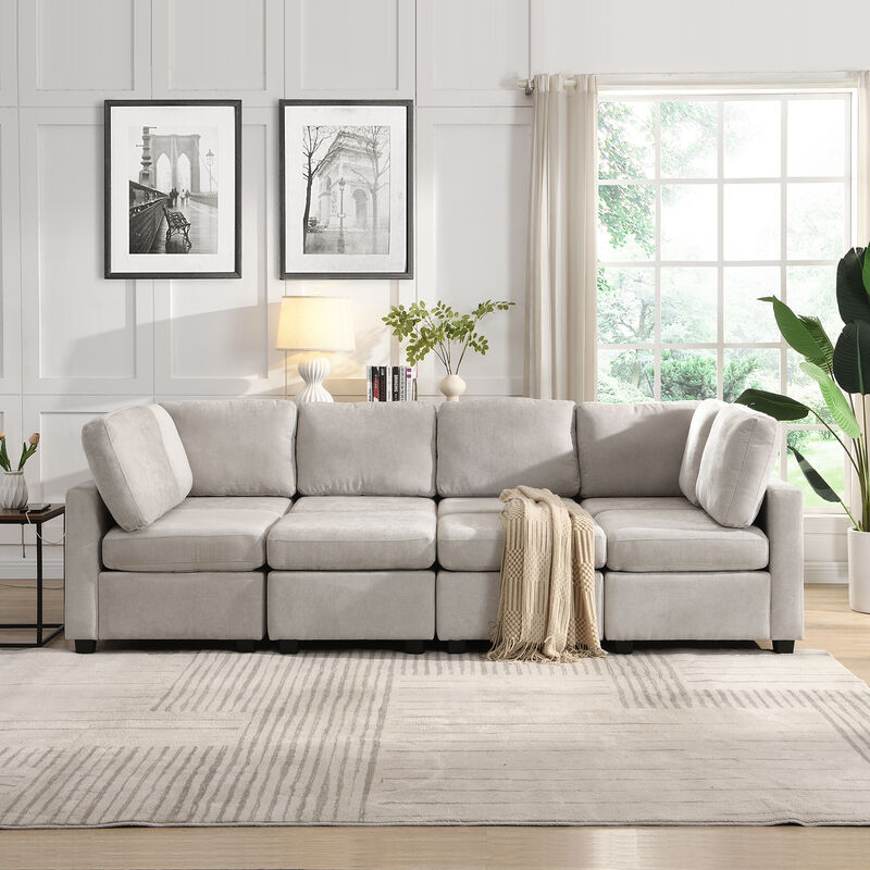 Merax  Sectional Sofa Sleeper Sofa Couch with USB Ports