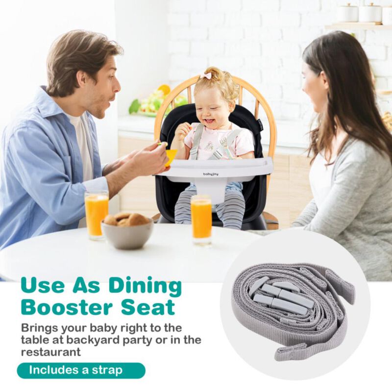 Hivvago 6-in-1 Convertible Baby High Chair with Adjustable Removable Tray-Black
