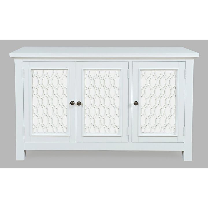 Jofran Isabella 54 Luxury Mirrored Accent Storage Cabinet