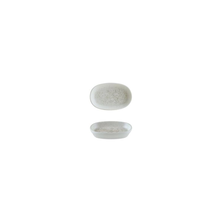Luna 4" x 2.5" x h:0.75" Oval White Porcelain Platter (Set of 4)