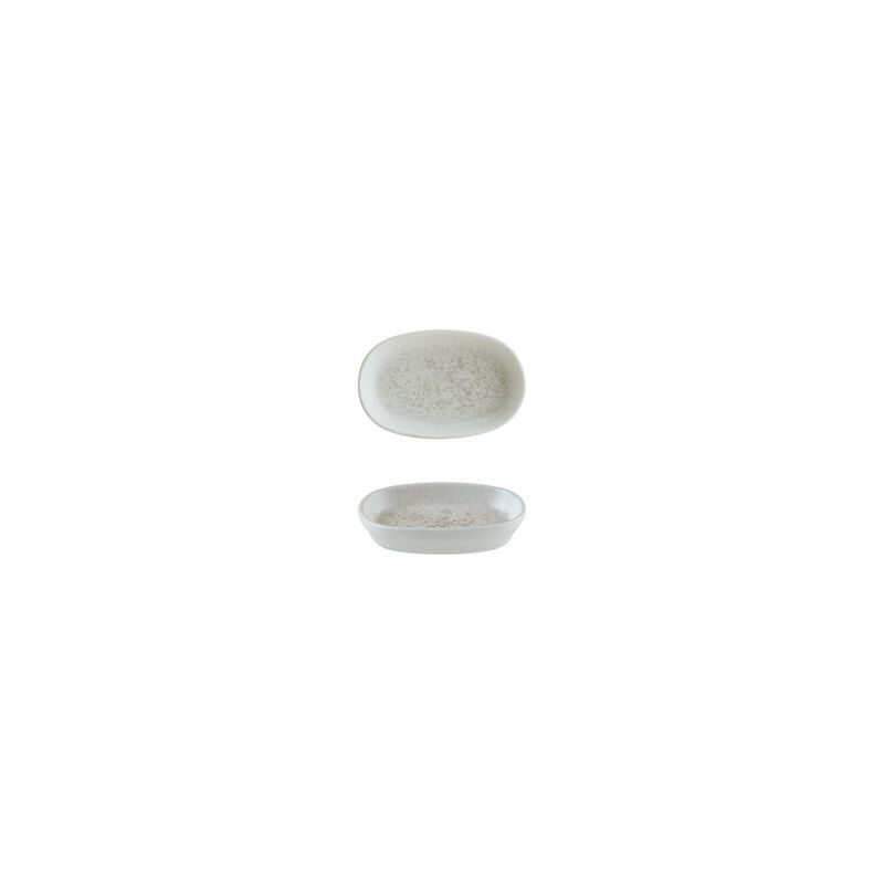 Luna 4" x 2.5" x h:0.75" Oval White Porcelain Platter (Set of 4)