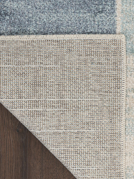 Astra Machine Washable ASW09 Blue/Ivory 7'10" x 10' Rug