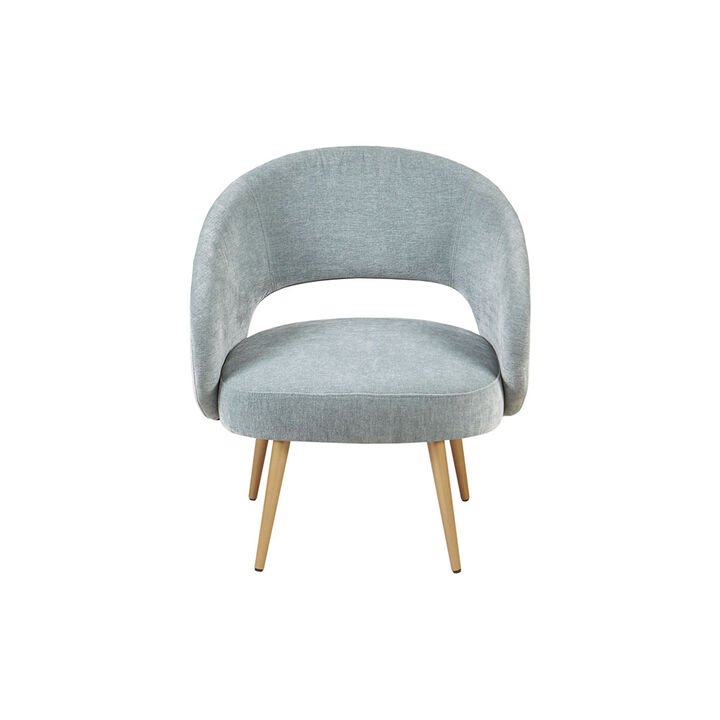 Gracie Mills Scottie Open Back Accent chair with Antique Gold Metallic Legs_x0009_