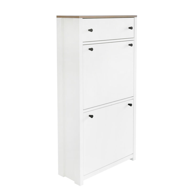 Merax  Wood Grain Pattern Top Shoe Cabinet with Drawer