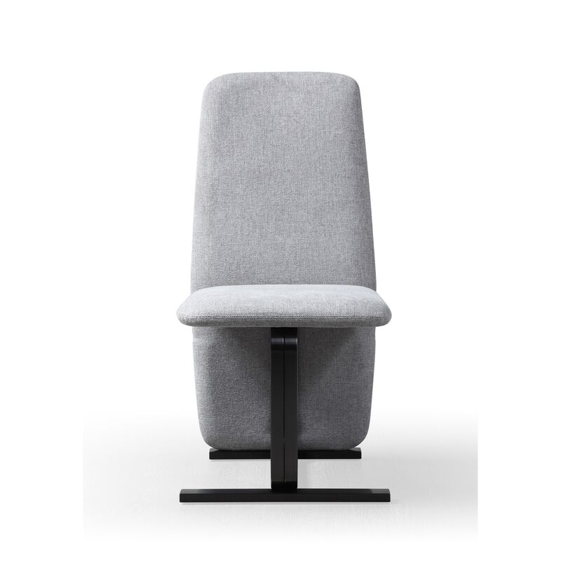 Cid Jim 19 Inch Dining Chair Set of 2, Gray Linen, Sturdy Steel Frame - Benzara
