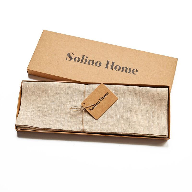 Solino Home 100% Pure Linen 14 x 14 Inch Square Placemats Set of 4 | Athena