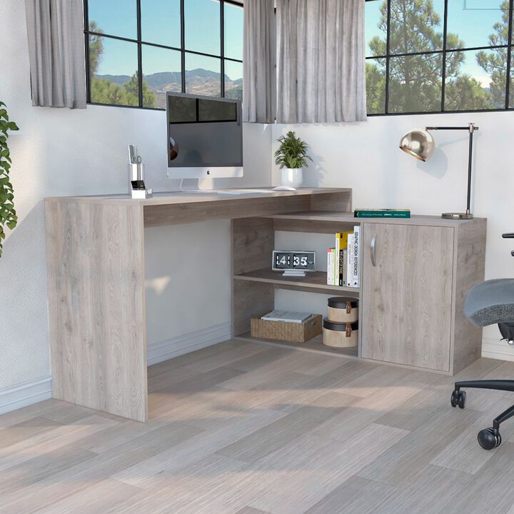 L-Shaped Desk Desti, Office, Light Gray