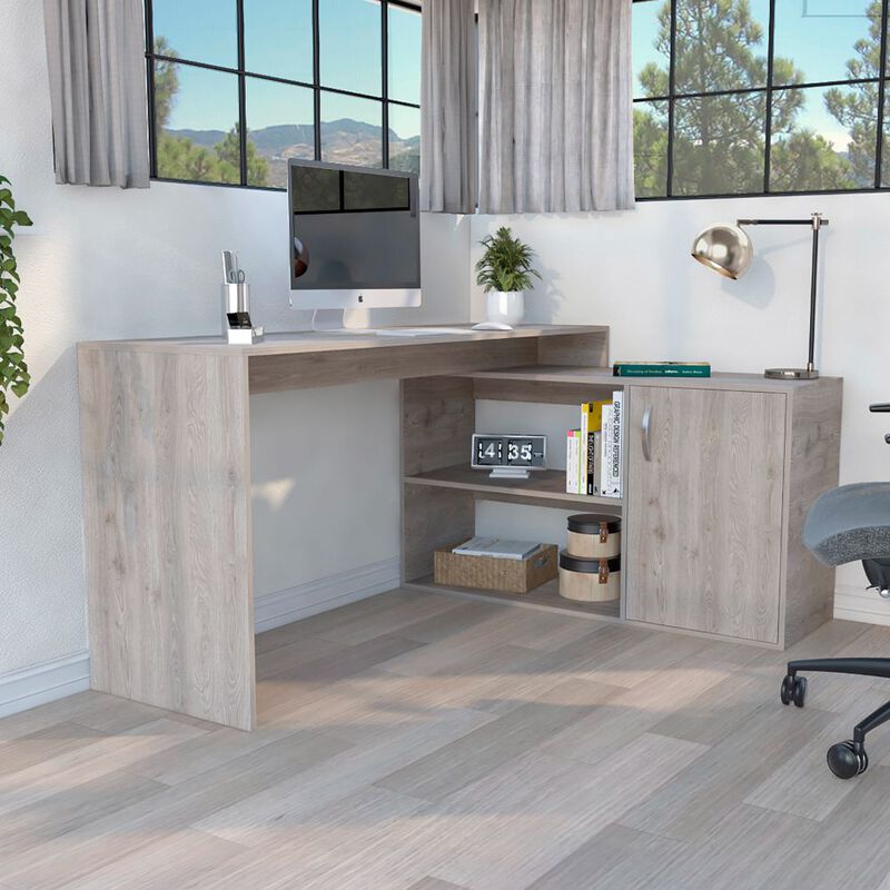 L-Shaped Desk Desti, Office, Light Gray