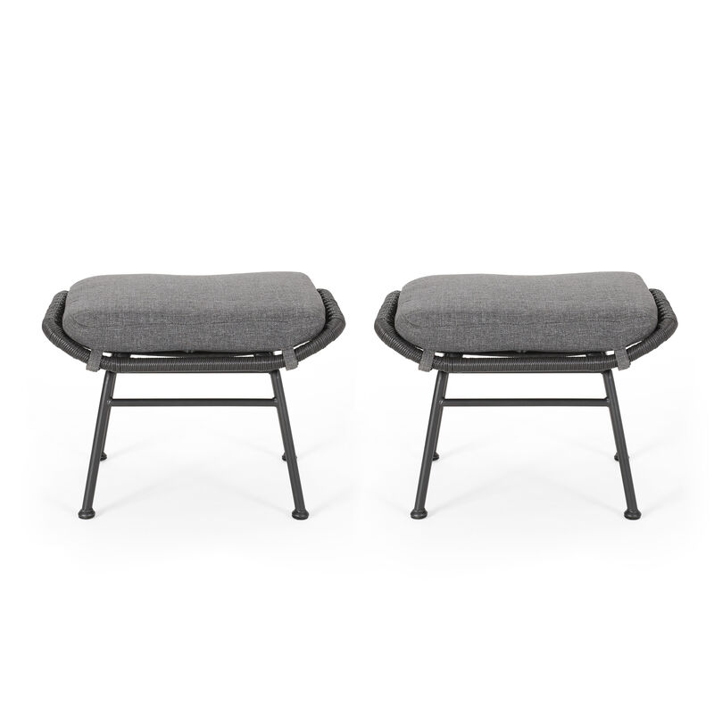 Merax Outdoor Patio PE Wicker Chairs Stools