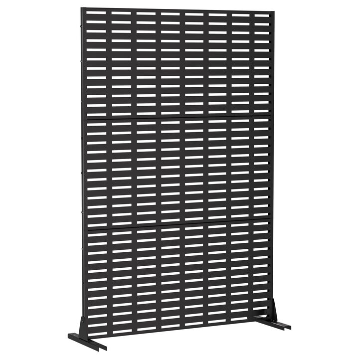 47in. W x 72in. H  Garden Fence Outdoor Privacy Screen  in Black