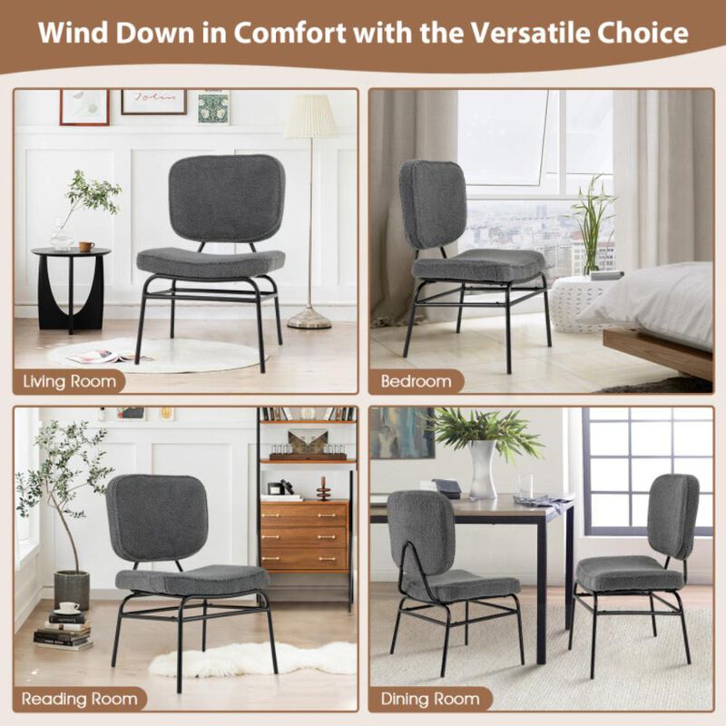 Hivvago Upholstered Accent Chair Sherpa Reading Chair with Sponge Padding