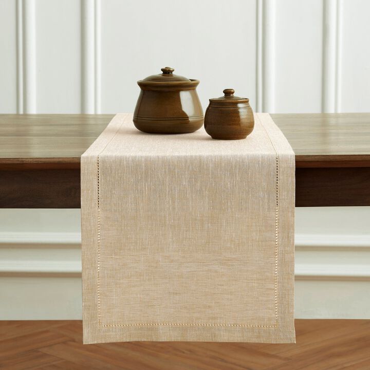 Solino Home 100% Pure Linen Table Runner 14 x 36 Inch | Milan