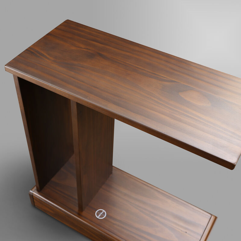Casual Home Monroe C-Table Drawer, Concealment Furniture, Mocha, 22.75 in x 10 in x 24 in