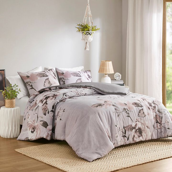 Gracie Mills 3-Piece Farmhouse Floral Printed Duvet Cover Set