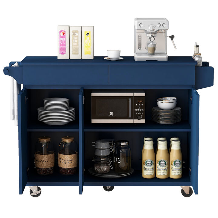 Merax Kitchen Island with Drop Leaf and Spice Rack