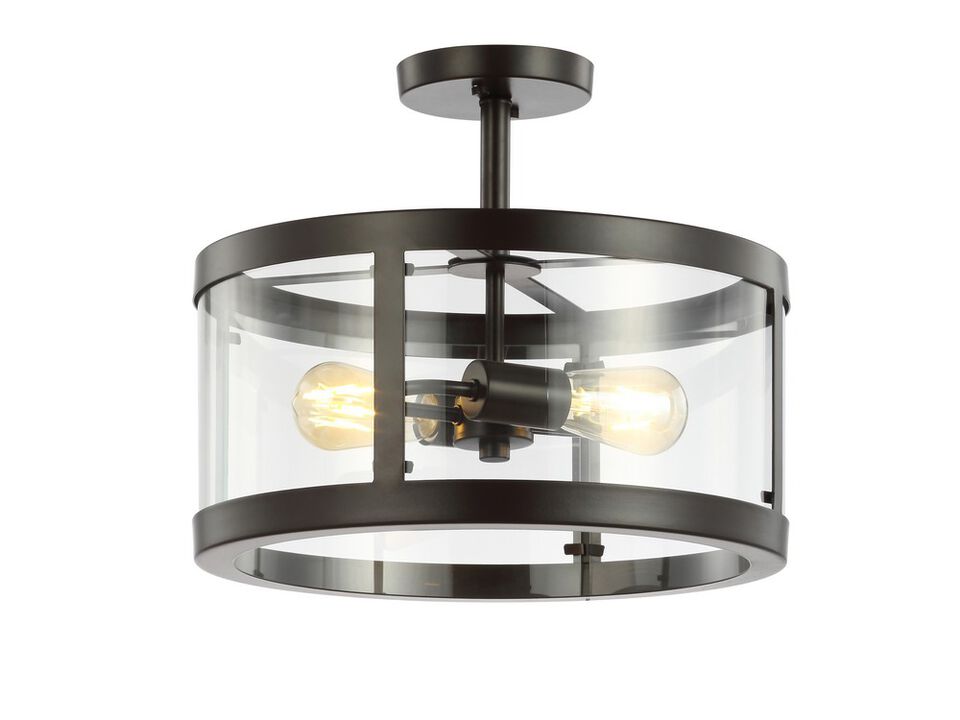 Herndon Iron/Glass Modern LED Flush Mount