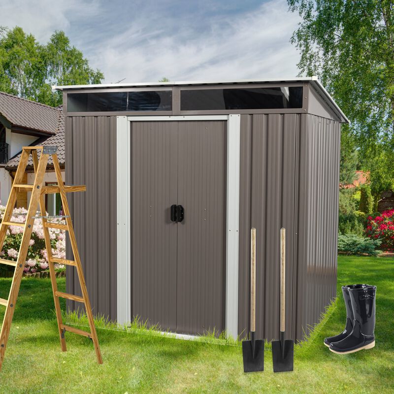 MONDAWE 6 ft. W x 5 ft. D Metal Outdoor Storage Shed, Tool Room with Base Vent 30 sq. ft. for Backyard