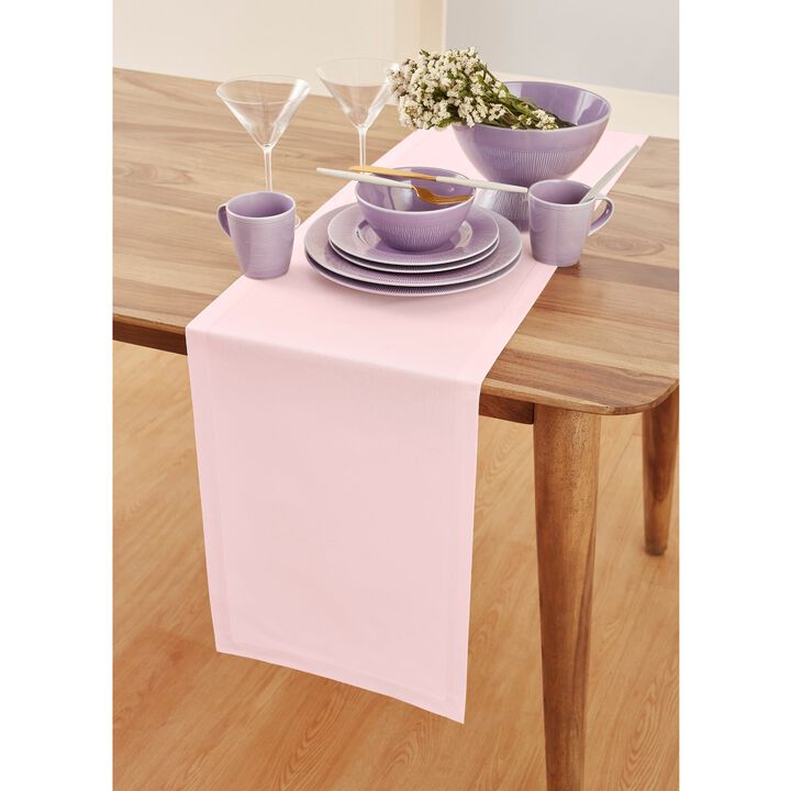Solino Home Cotton Linen Plain Table Runner | Dru