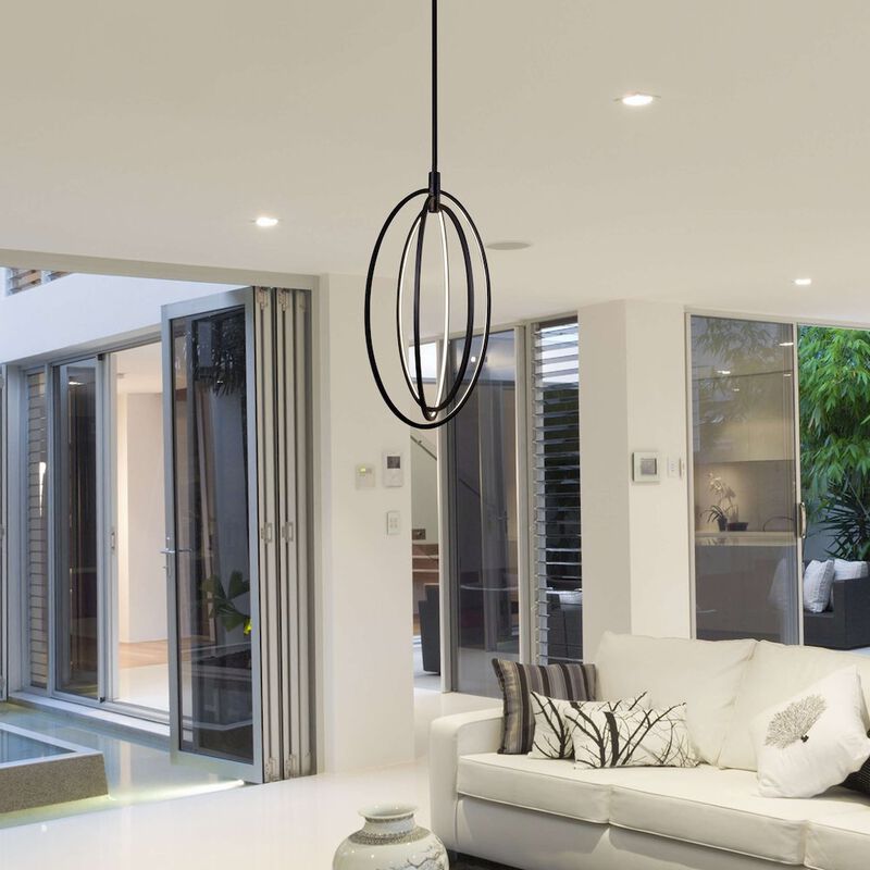 VONN Lighting Integrated LED Oval Rotating Pendant Light with Height Adjustable Downrod