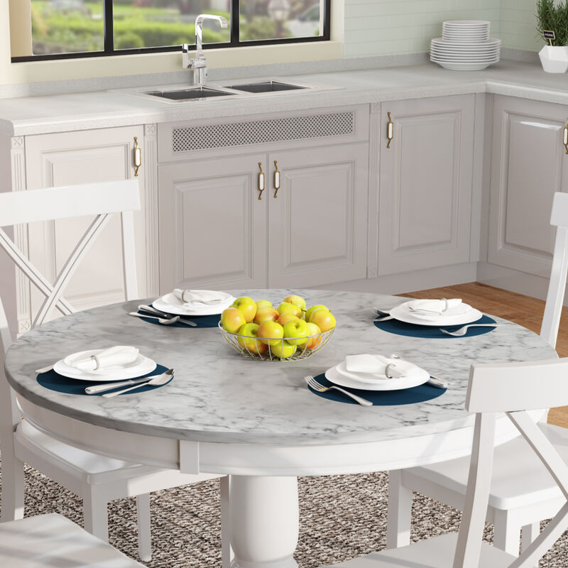 5 Pieces Dining Table And Chairs Set For 4 Persons, Kitchen Room Solid Wood Table With 4 Chair