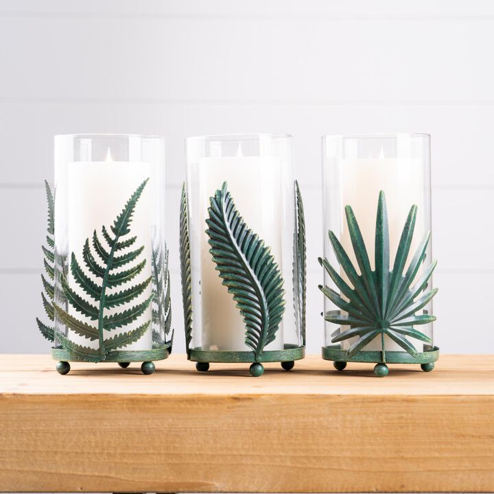 Set of 6 Metal and Glass Candle Holders - 8.25"H for Elegant Décor