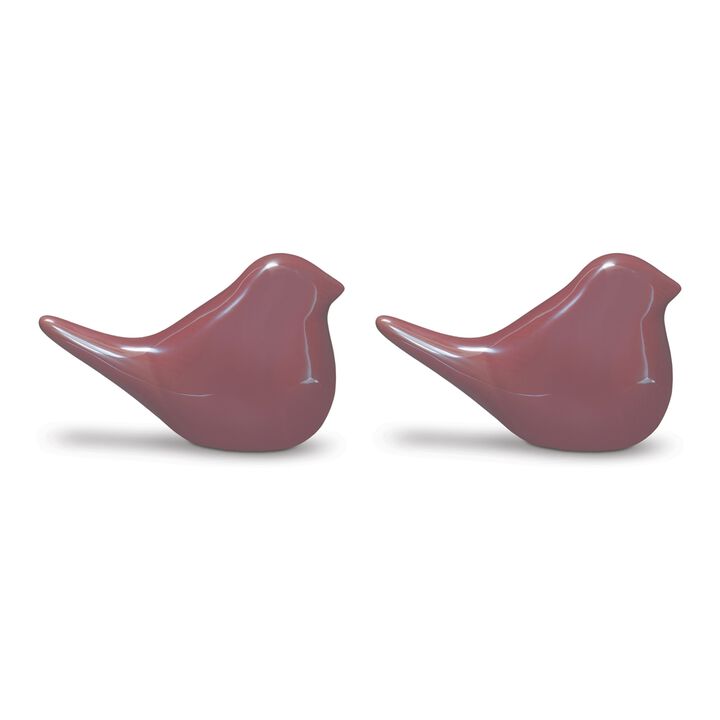 Decorative Porcelain Birds Set of 2 for Tabletop or Shelf Accent