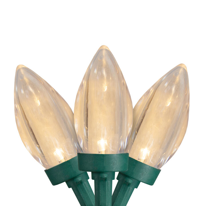 50 Count Warm White LED C9 Christmas Lights  20.25 ft Green Wire