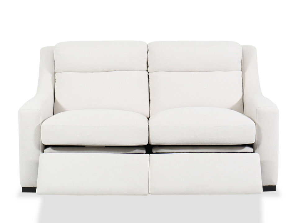 Bernhardt Germain Power Motion Loveseat in White