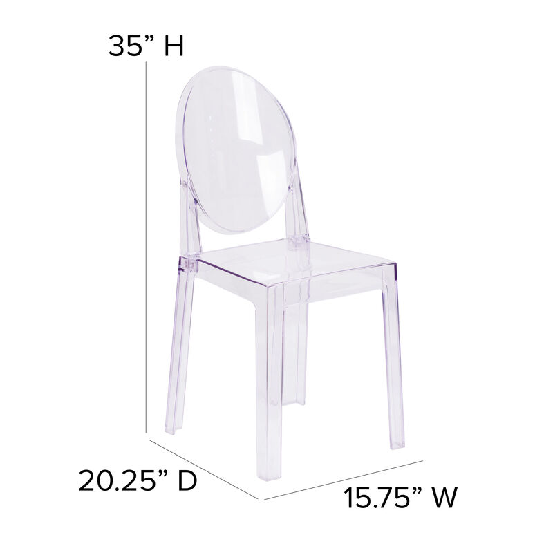 Clear Oval Back Ghost Chair