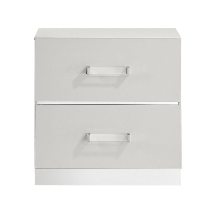 New Classic Furniture Europa Wood 2-Drawer Nightstand, White