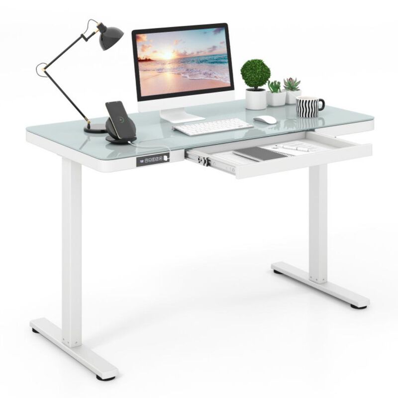 Height Adjustable Electric Standing Desk with Drawer