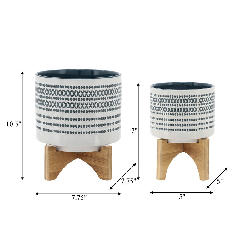 Planter on Stand with Dots Set