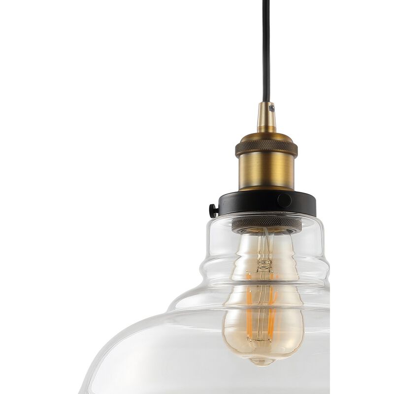 Litchfield Farmhouse Metal/Glass LED Pendant