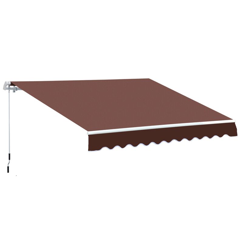 Brown Patio Shield: 12'x8' Manual Retractable Awning