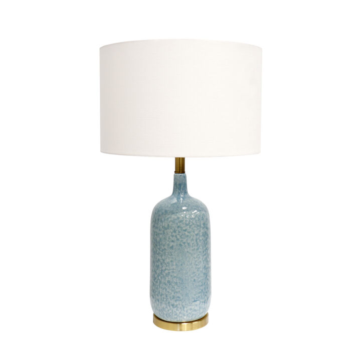 Pasargad Home Tucson Style Ceramic Blue/Gold Table Lamp, H27"